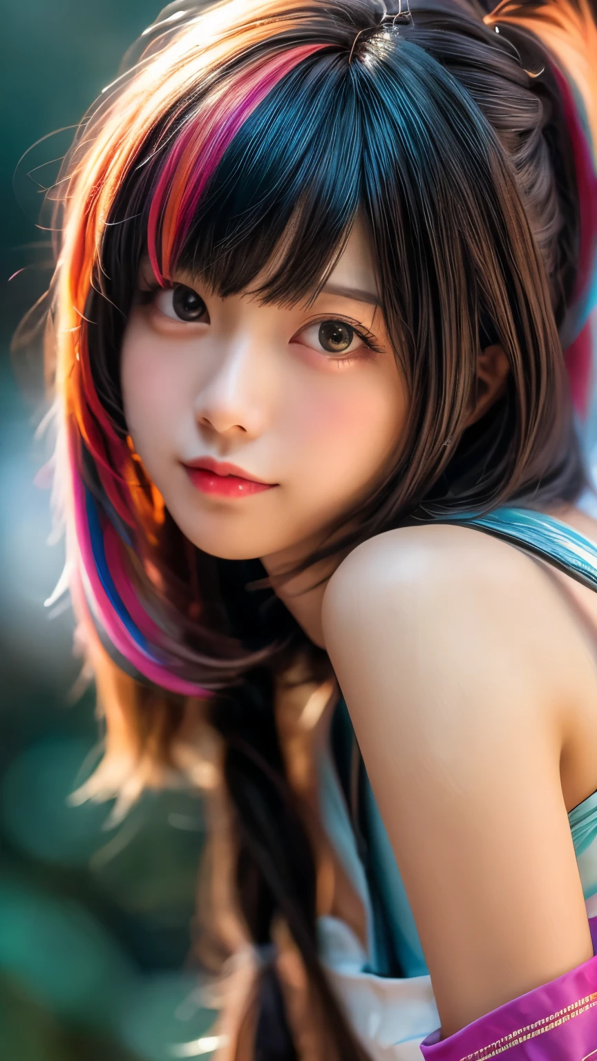 (masterpiece、highest quality、Official Art:1.2)、(colorful)、who should look'Watching、1 girl、Portraiture、alone、Colorful floating on water、Random sexy poses、peekaboo、Pun Pun、Cosplay