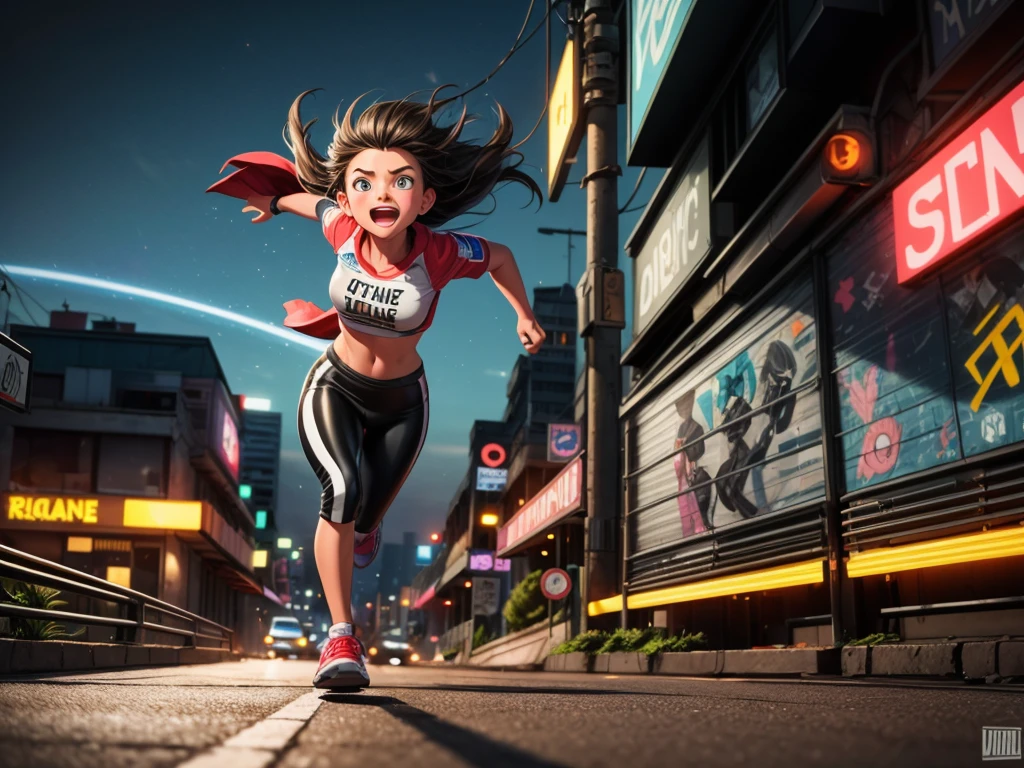 (best quality,4k,8k,highres,masterpiece:1.2),ultra-detailed,(realistic,photorealistic,photo-realistic:1.37),running,escaping,bright-colored,blurry motion,Police car chase,street,night scene,dynamic lighting,age girl,vibrant colors,energetic,adventure,fast-paced,action-packed,urban landscape,exciting,thrilling,free-spirited,fearless,city lights,joyful,expressive,rapid movements,unexpected twists,((high-speed)),exhilarating,escaping the chase with style,contrast of darkness and neon lights,(((motion blur effect))),fast reflexes,heart-pounding,graffiti-covered walls,skilled evasion,blurry background,urban exploration,wild,energetic music playing,free-spirited rebel,graceful running,urban playground,heart-racing pursuit,adrenaline rush,determined and fearless,quick thinking,sharp turns and sudden stops,eluding capture,nighttime thrill,escape artist,high-octane adventure,creating trails of motion,dodging obstacles,running through narrow alleyways,freedom,street art,gritty atmosphere,swift and agile,escaping into the darkness,urban escape,non-stop action.