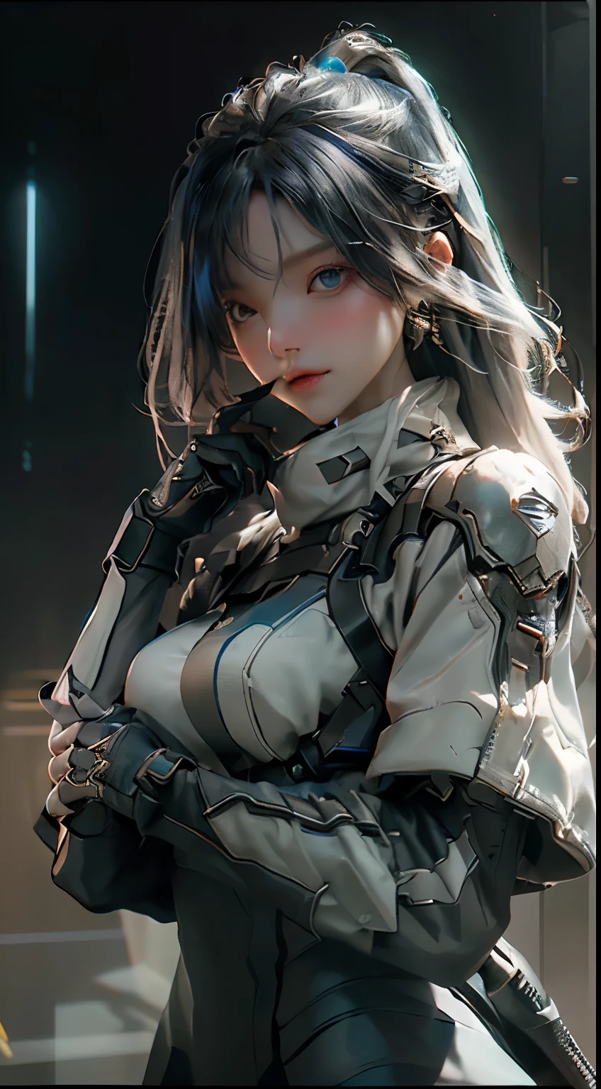 ((highest quality)), ((masterpiece)), (detailed:1.4), 3D, Beautiful cyberpunk woman image,High resolution (High Dynamic Range),Ray Tracing,NVIDIA,Super Resolution,unreal 5,Scattered beneath the surface,PBR texturing,Post-processing,Anisotropic Filtering,Depth of written boundary,Maximum clarity and sharpness,Multilayer Texture,Albedo and Specular Maps,surface shading,Accurate simulation of light-matter interactions,perfect ratio,Octane Rendering,two tone lighting,wide aperture,Low ISO,White balance,Three-part method,8K RAW,