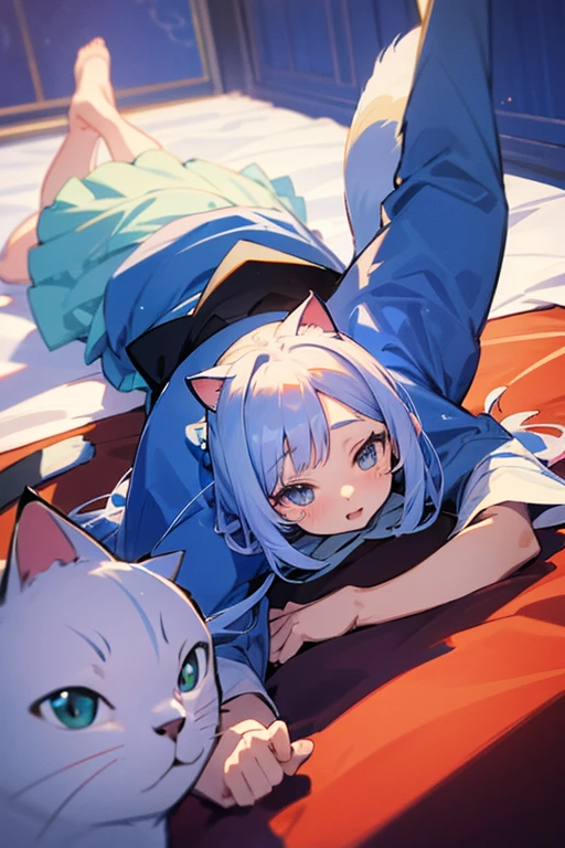 Cat jarashi、Cat jarashiを女の子が持つ、Cats play、cute、