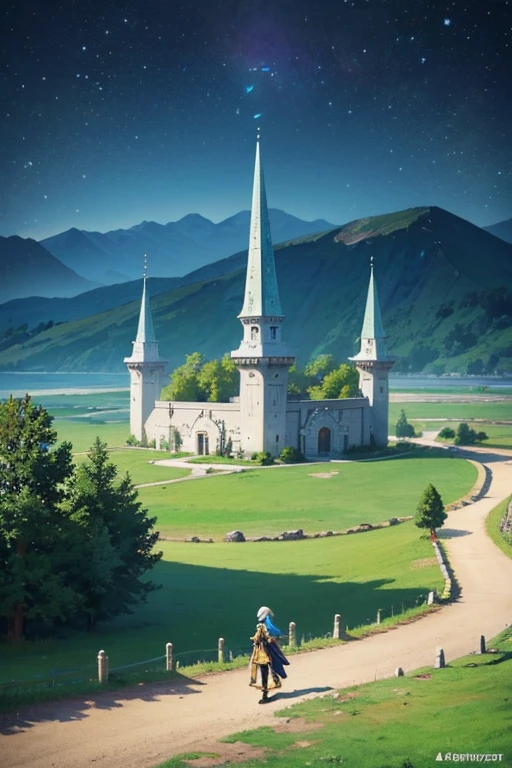 fantasy world, estilo isekai de anime, aldea en las montaras, estilo pixel art
