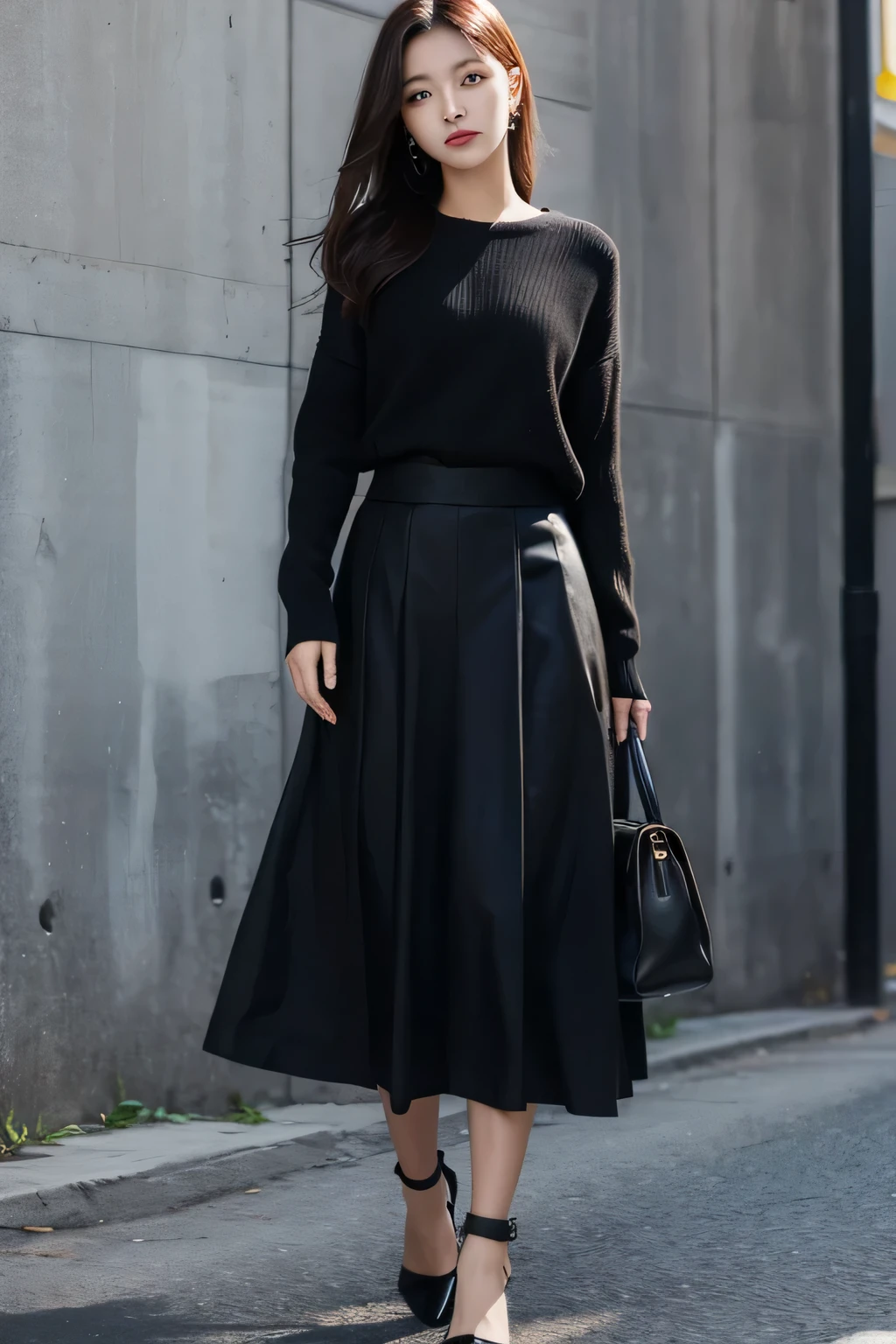Black clothes　fashion　　private　woman　skirt