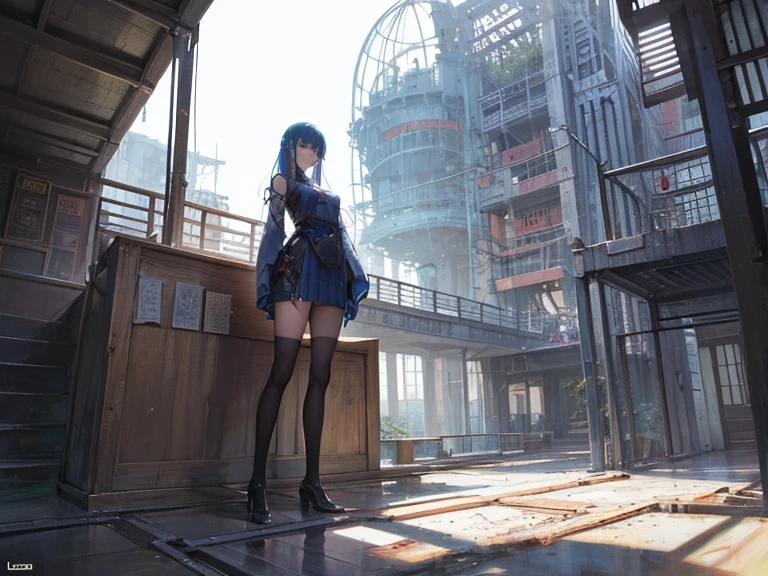 Paolo Soleri, Lebbeus Woods, Surreal, mysterious, strange, fantastical, fantasy, Sci-fi, Japanese anime, transparent house, glass architecture, blueprints, perspective and cross-sectional views, beautiful high school girl in miniskirt, solo girl, zoom in perfect voluminous body, detailed masterpiece hand colour drawings hyper realistic sharp focus real