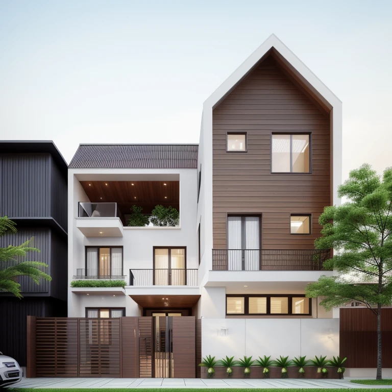 a view of a modern house with a fountain in front of it, exterior design, overall architectural design, architectural 3 d render, neotraditional modern, realistic architecture, architectural rendering, architectural render, housing architecture, concept house, contemporary house, neotraditional modern minimalist, award winning render, render to resolute perfection, professional render, architectural visualization
