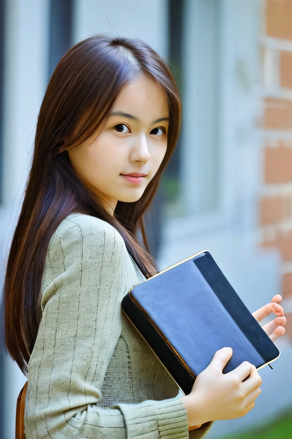 Beautiful woman with a notebook