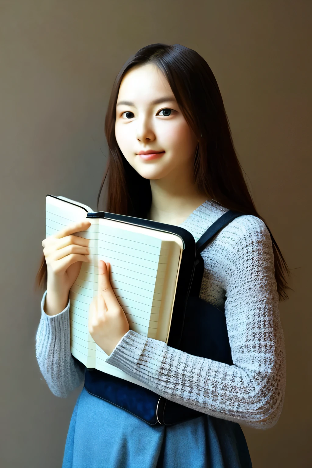 Beautiful woman with a notebook
