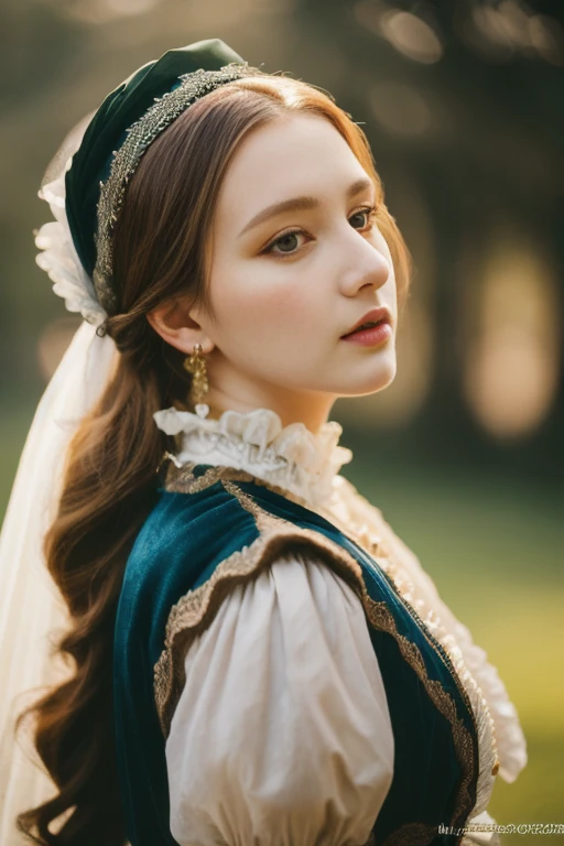 masterpiece, best quality, (((photographic, photo, photogenic))), extremely high quality high detail RAW color photo, high fashion outfit, female fashion, Leonardo da Vinci inspired, Victorian influence, Art Nouveau influence, ethereal materials, natural elements, expensive materials, interesting backlight, intricate multi-toned updo, intriguing pose