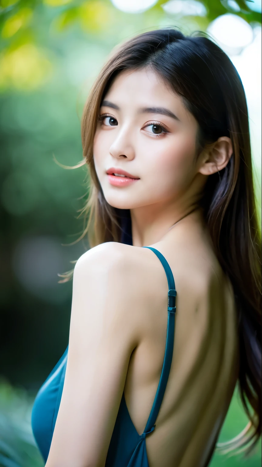 (gravure、masterpiece、Professional photography、High resolution、high quality)、(Perfect beautiful girl、Perfect beauty、Perfect Anatomy、Beautiful edges、Beautiful Skin)、nature、Mysterious、woman with aura、Eyes sparkling、