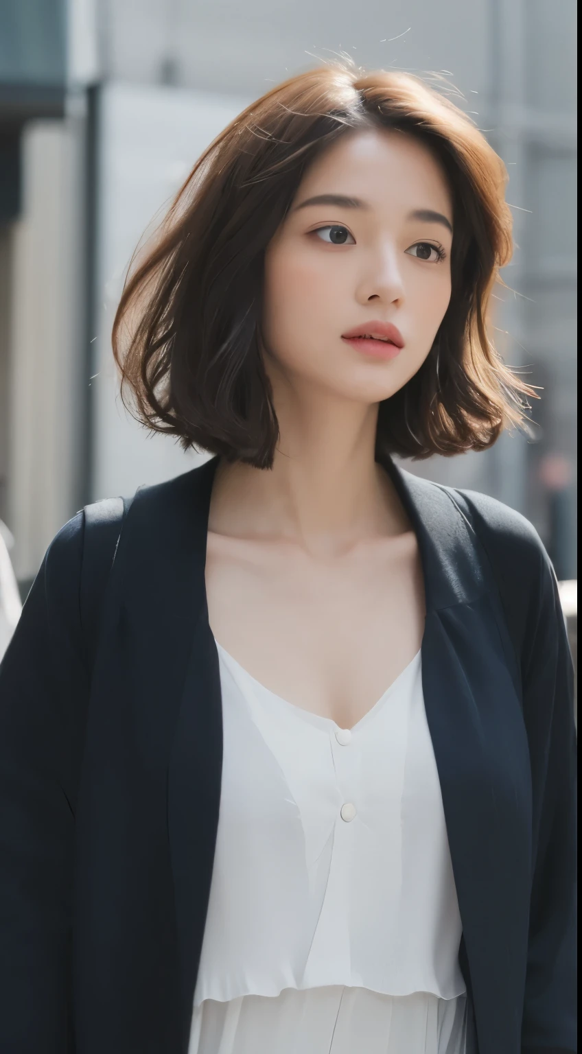 ((highest quality, 8k, masterpiece:1.3)), concentrated:1.2, Perfect body beauty:1.4, Hips:1.2, ((Layered Haircut, chest:1.2)), (Wet clothes:1.1), (rain, street:1.3), Bandeau dress: 1.1, Highly detailed face and skin texture, Beautiful Eyes, double eyelid, White skin, Long Blue Hair, Browsing Caution, Nipples