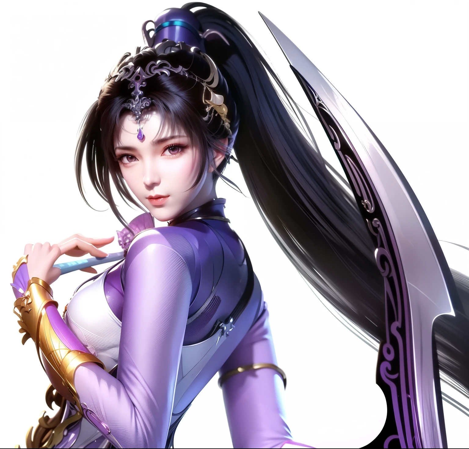 a close up of a woman in a purple outfit holding a sword, katana zero video game character, full body xianxia, heise jinyao, xianxia hero, inspired by Ju Lian, inspired by Li Mei-shu, yun ling, inspired by Wu Li, g liulian art style, bian lian, kunoichi