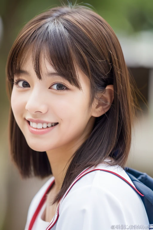 (masterpiece:1.3), (8K, Photorealistic, Raw photo, Best image quality: 1.4), Japanese female university student、(Random hairstyle:1.2)、Super detailed face、Eye for details、double eyelid、Chest to chest、Sharp focus:1.2、Beautiful woman:1.4、Light brown hair、highest quality、masterpiece、超A high resolution、(Photorealistic:1.4)、非常に詳細でプロフェッショナルな照明のsmile、thin、smile、Short-haired、Girly outfits、library