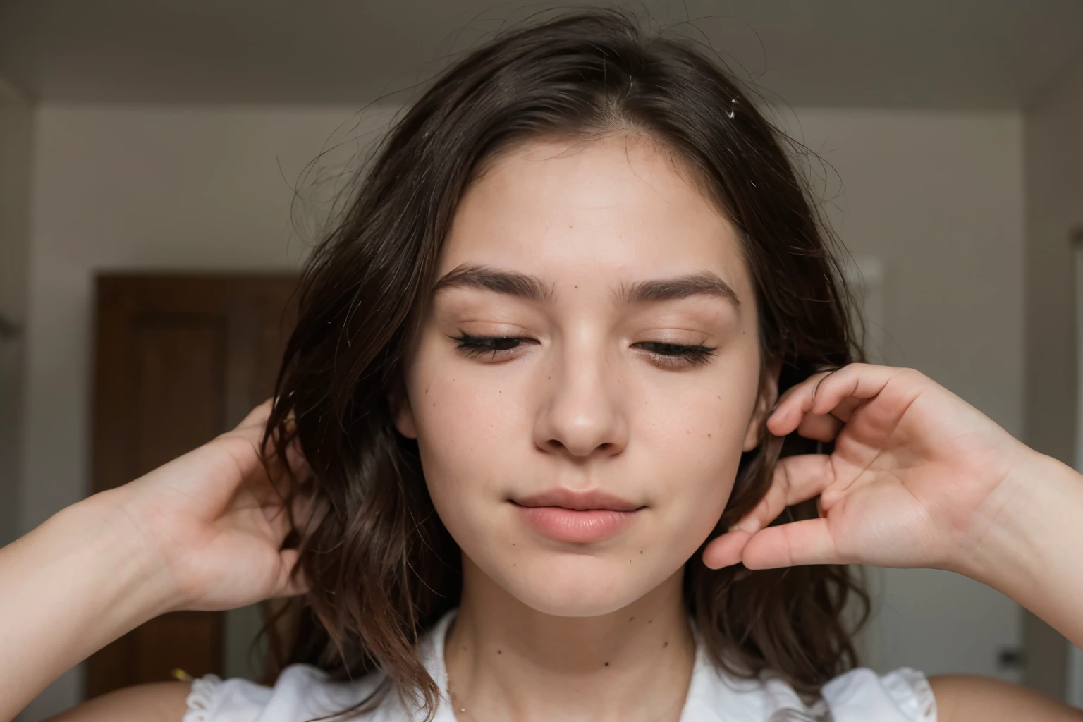 19-year-old woman with facial bell&#39;s palsy, the right side of the face is affected and looks droopy, static eyelid without mobility, no puede cerrar el ojo por completo, ni levantar la ceja, nor smile with half of his left face if he can close his eyes and if he can smile
