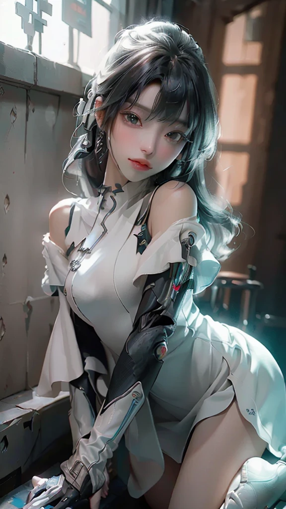 ((Best quality)), ((Masterpiece)), (Hinge:1.4), 3D, Portrait of a beautiful cyberpunk female,Human development report (High dynamic range),Ray tracing,Nvidia RTX,Ultra precise,Unrealistic 5,Subsurface dispersion,تركيب PBR,Post processing,Anisotropic filtration,Depth of field,Maximum clarity and sharpness,Multilayer materials,Albedo and mirror maps,Surface shading,Accurate simulation of the interaction between light matter,Ideal proportions,Delivering octane,Two-color lighting,Wide aperture,Low ISO,White balance,Rule of thirds,8K raw,