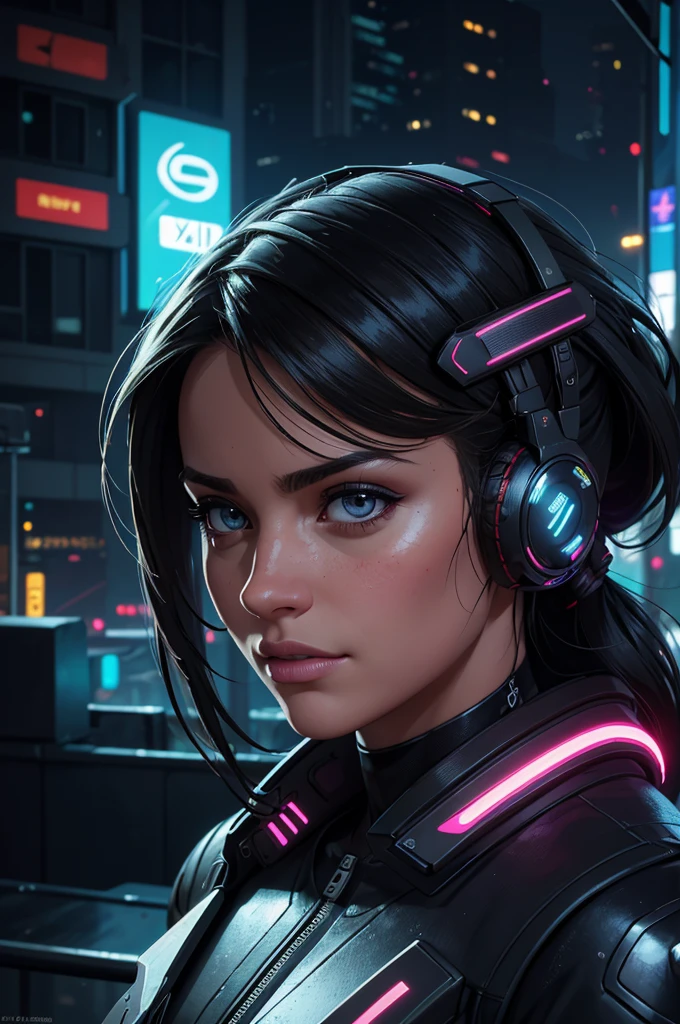 (best quality,4k,8k,highres,masterpiece:1.2),ultra-detailed,(realistic,photorealistic,photo-realistic:1.37),cyber realistic,portrait,tech-inspired backgrounds,Metallic sheen,dystopian atmosphere,neon lights,cyberpunk city streets,glitch effects,digital overlays,advanced technology integration,Wearable tech-enhanced fashion,meticulously crafted details,sharp focus,high-definition rendering,vivid colors,contrast enhancement,HDR,studio lighting,bokeh,abstract geometric patterns,endless possibilities