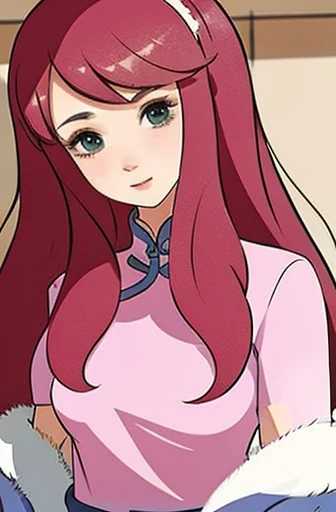 Min,Pink long hair,skirt