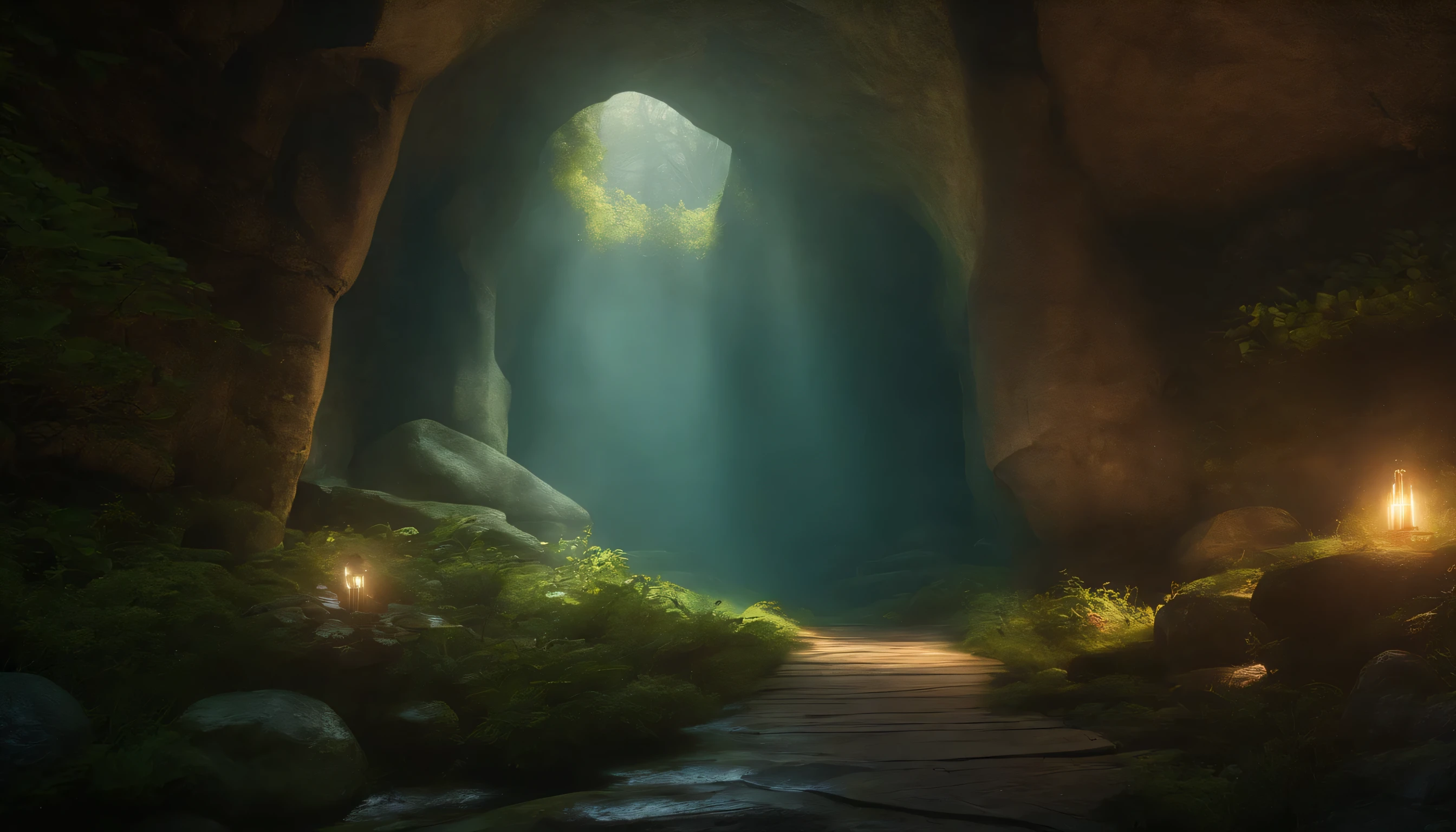 (Caverna Abandonada,novo estilo,renpy,mystery,unique,unique location,anexo,horizontal view),(melhor qualidade,4K,8k,high resolution,obra de arte:1.2),ultra-detalhado,(realista,photorealista,photo-realista:1.37),illustration,Escuro,surreal,fantasia,cores ricas,dramatic lighting