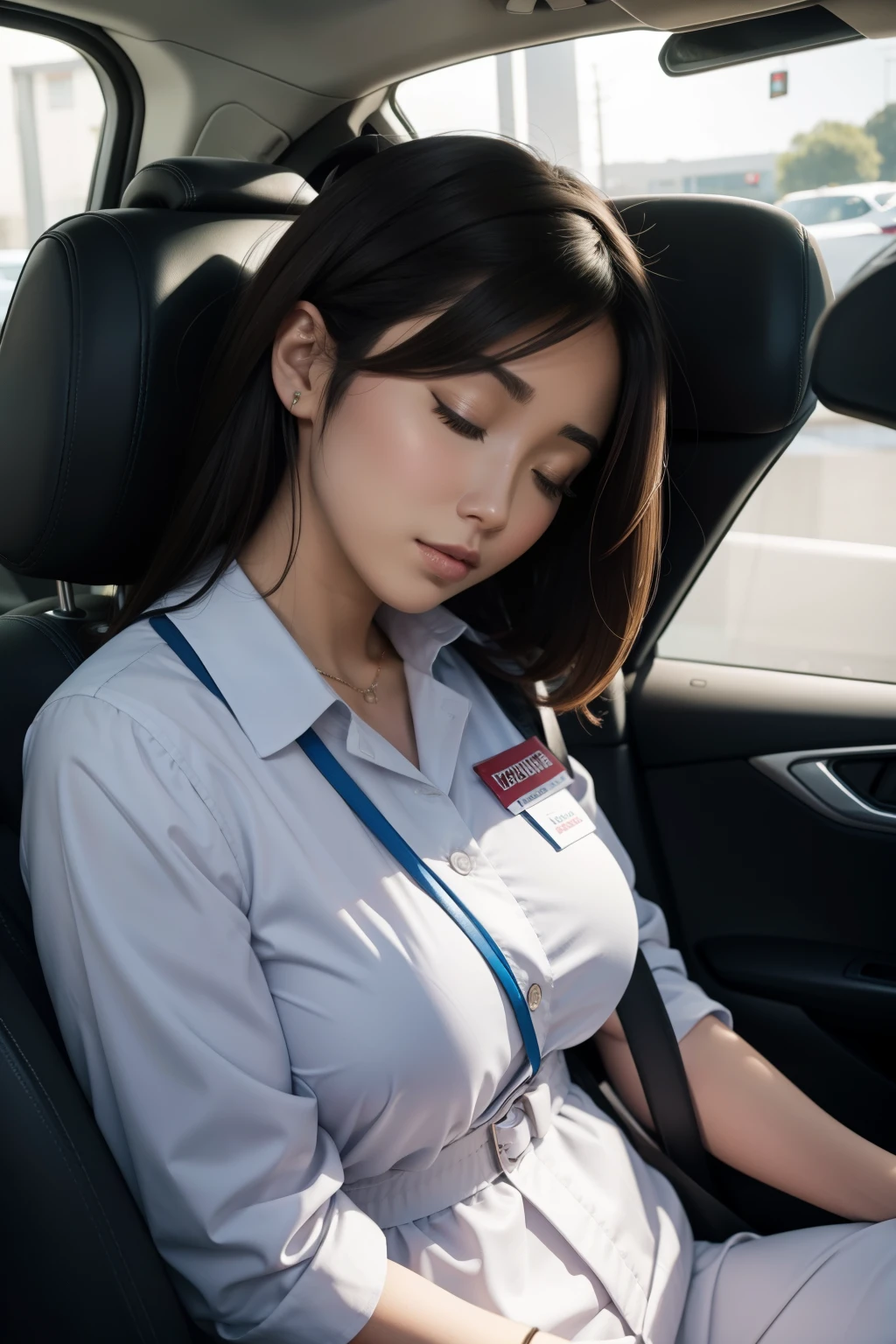 Japanese girl in air hostess uniform