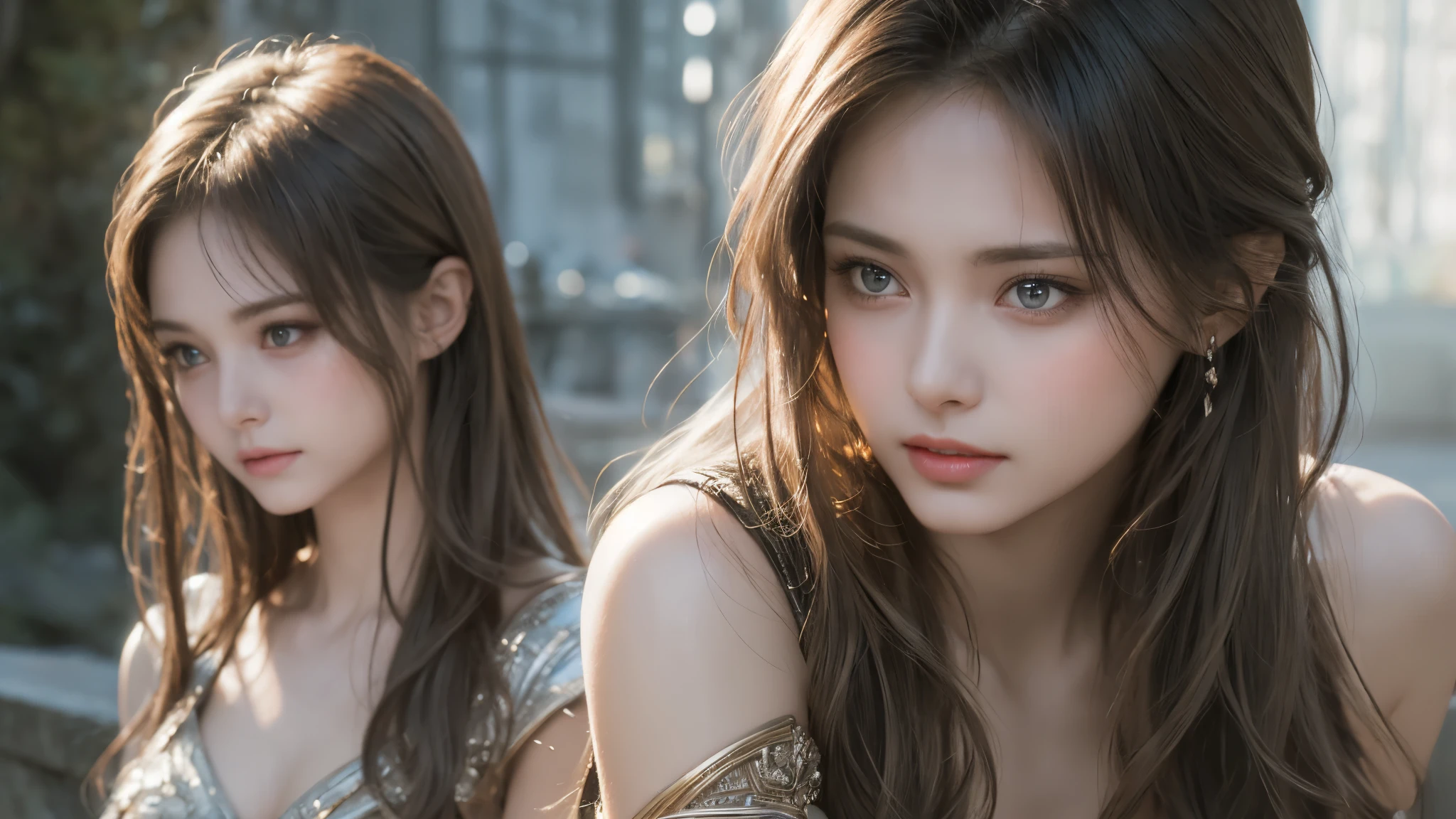 A stunning masterpiece by Luis Royo, featuring a top-quality and realistic portrayal of a beautiful girl with shiny, natural skin texture. This surreal portrait captures the essence of youth and beauty, with intricate details on the girl's two arms and two legs.