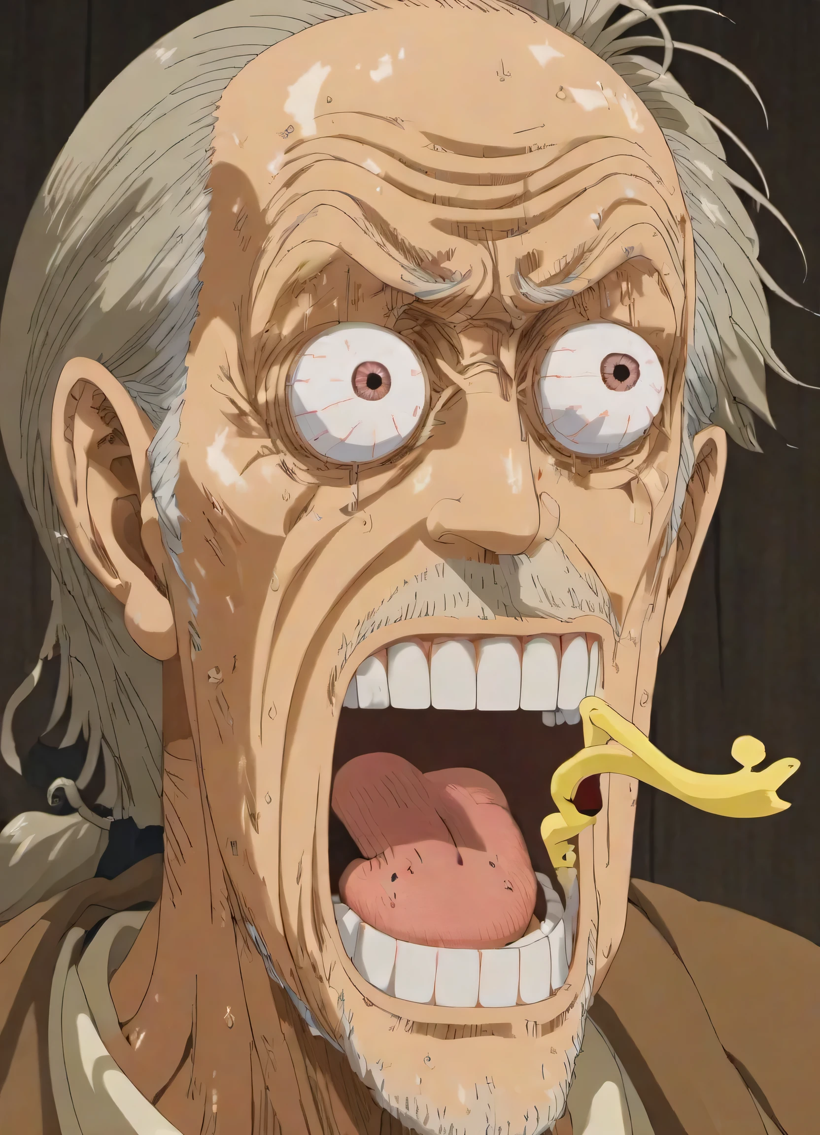 PEOPShockedFace, eyes popping out, shocked face, mouth open,old man,
masterpiece, high resolution, octance 4k, high detail,