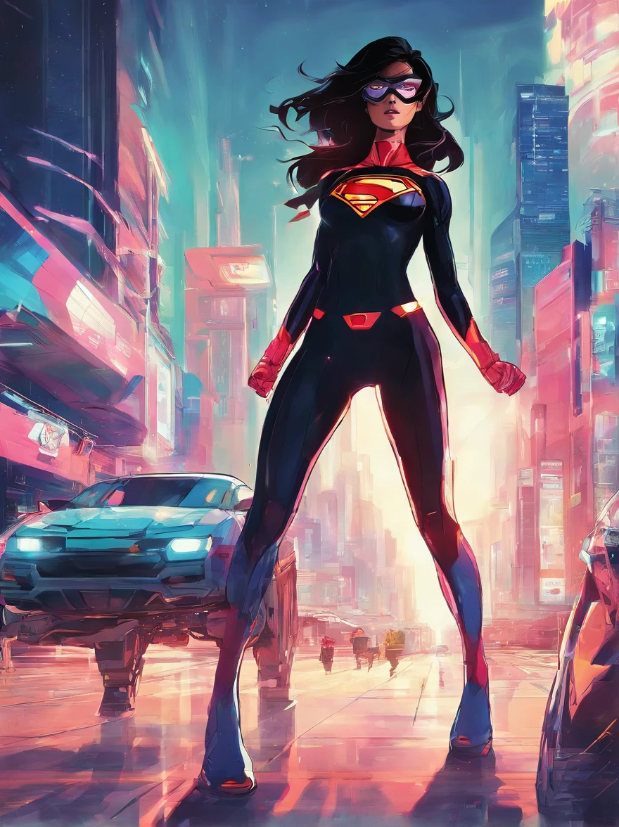motion blur, blurry picture, superhero, 1girl, japanese supergirl, croptop, sweat, black hair, (crop top), ready to punch, depth, outerspace, blur line, motion, amazing art, hdr, 4k, raytracing, award winning, movie still, cinematic, , best quality, amazing quality, very aesthetic, absurdres