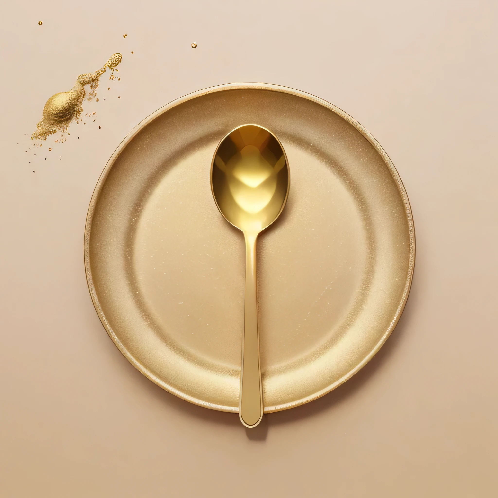 a golden spoon, realistik, 4K