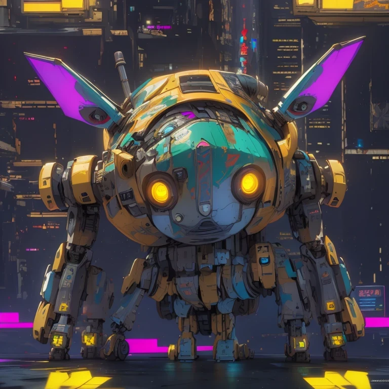 （(Tilt-Shift)）(Telephoto)Close up of a robot with a star on top, Hydraulic Robot Mech Leader, Ocean Punk Mecha, Animal Fuse, Digital cyberpunk - anime art, animal art, Rodent Machinery, Neon Scale and Robotics, Mecha Hound, Anime large mecha robot, Online Me, Cyberpunk Pichu, Digital Cyberpunk Anime Art, Partially glowing robot with purple background, Online Me, in style of Beppur, （Half 1：60）（Second dimension model atmosphere）Cyberpunk Pichu, style hybrid mix of Beppur, 3 d render Beppur, Lovely and exquisite epic, Beppur masterpiece, Cyberpunk art style mecha, Beperul!!, Cyber Steampunk 16 K ，3D head light, Close-up of robot Nertu on purple background. Working i, Imitating the style of Bep pursr, Cyberpunk Pikachu, euepr4pur style mix, 3D Rendering Beprpur, Lovely and exquisite epic, Beppur Masterpiece, Cyberpunk art style, Yellow mecha, Beppur!!, Cyber steampunk 8K 3D