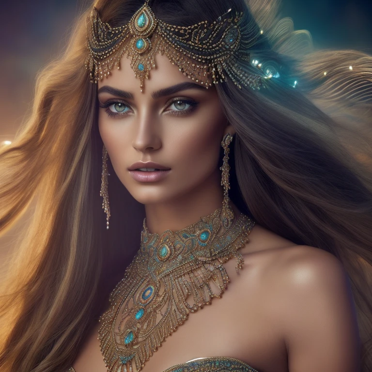 (god of Jared,personified as a woman),(beautiful detailed eyes,beautiful detailed lips,extremely detailed eyes and face,longeyelashes),(3D rendering),(mystical glow),(best quality,4k,highres:1.2),(dazzling colors),(ethereal and divine),(ornate jewelry and headdress),(flowing gown),(imposing and grand),(magical powers),(illuminating surroundings),(divine presence),(ethereal background),(mysterious and powerful),(mesmerizing beauty),(transcendent and majestic),(portrait),(serene and graceful),(enchanting atmosphere),(fierce yet compassionate)