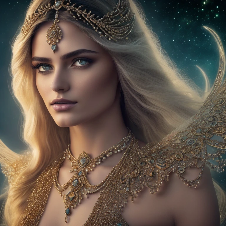 (god of Jared,personified as a woman),(beautiful detailed eyes,beautiful detailed lips,extremely detailed eyes and face,longeyelashes),(3D rendering),(mystical glow),(best quality,4k,highres:1.2),(dazzling colors),(ethereal and divine),(ornate jewelry and headdress),(flowing gown),(imposing and grand),(magical powers),(illuminating surroundings),(divine presence),(ethereal background),(mysterious and powerful),(mesmerizing beauty),(transcendent and majestic),(portrait),(serene and graceful),(enchanting atmosphere),(fierce yet compassionate)