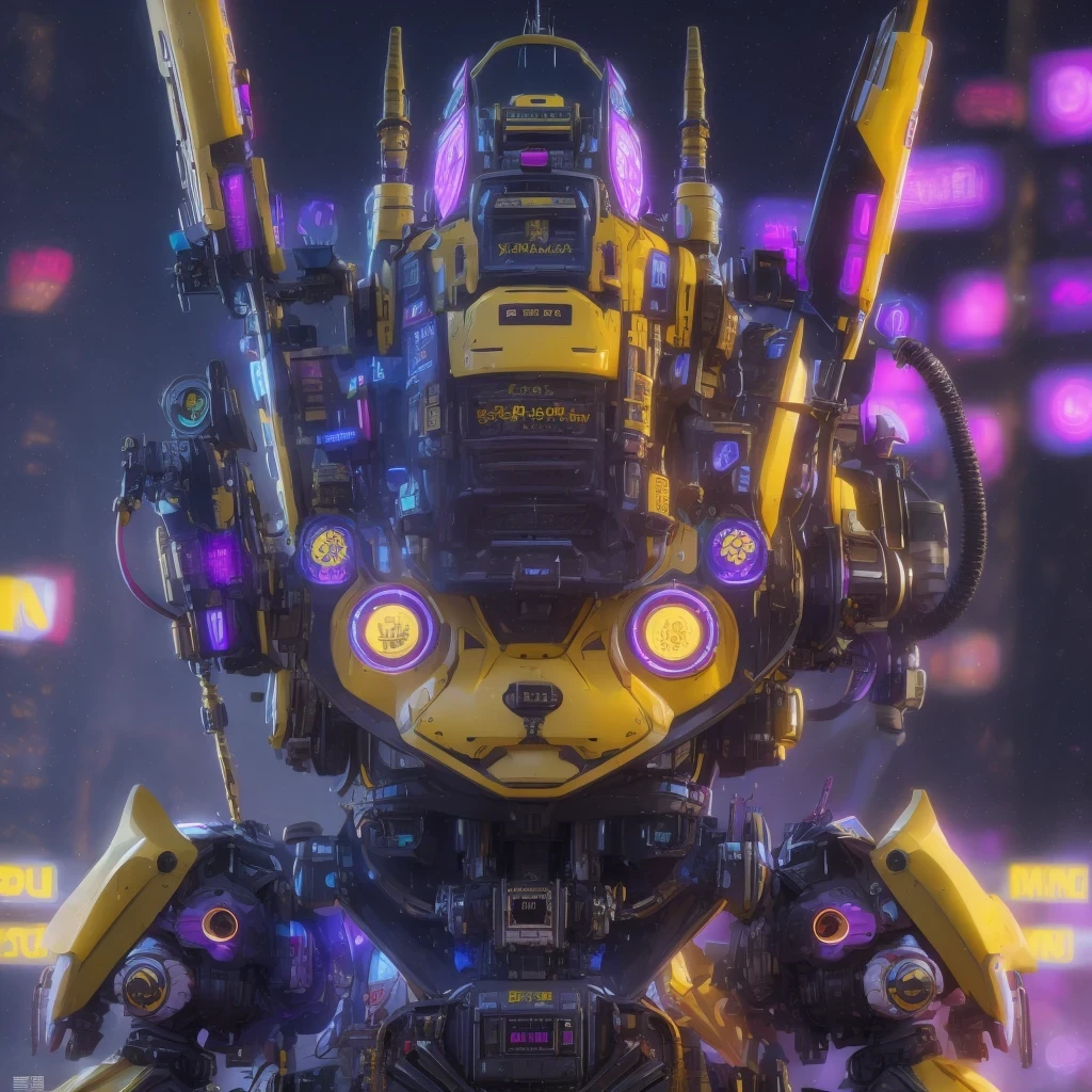 （(Tilt-Shift)）(Telephoto)Close up of a robot with a star on top, Hydraulic Robot Mech Leader, Ocean Punk Mecha, Animal Fuse, Digital cyberpunk - anime art, animal art, Rodent Machinery, Neon Scale and Robotics, Mecha Hound, Anime large mecha robot, Online Me, Cyberpunk Pichu, Digital Cyberpunk Anime Art, Partially glowing robot with purple background, Online Me, in style of Beppur, （Half 1：60）（Second dimension model atmosphere）Cyberpunk Pichu, style hybrid mix of Beppur, 3 d render Beppur, Lovely and exquisite epic, Beppur masterpiece, Cyberpunk art style mecha, Beperul!!, Cyber Steampunk 16 K ，3D head light, Close-up of robot Nertu on purple background. Working i, Imitating the style of Bep pursr, Cyberpunk Pikachu, euepr4pur style mix, 3D Rendering Beprpur, Lovely and exquisite epic, Beppur Masterpiece, Cyberpunk art style, Yellow mecha, Beppur!!, Cyber steampunk 8K 3D