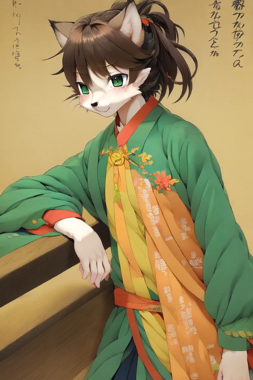 ((best quality)), ((masterpiece)), (detailed), perfect face, Furry, anthropomorphic Wolf, Russet fur, dark brown hair, dark green eyes, 6'1 and 173 lbs, by Rin Suzuka, Art by Sosuke Toka, Art by Nishiya Futoshi, art by Yusuke Matsuo, Art by Toshie Kawamura, art by Yoshihiko Umakoshi, Art by Yukiko Nakatani, art by Naoyuki Asano, perfect shading, soft shading, soft colors, vivid colors, pastel colors 