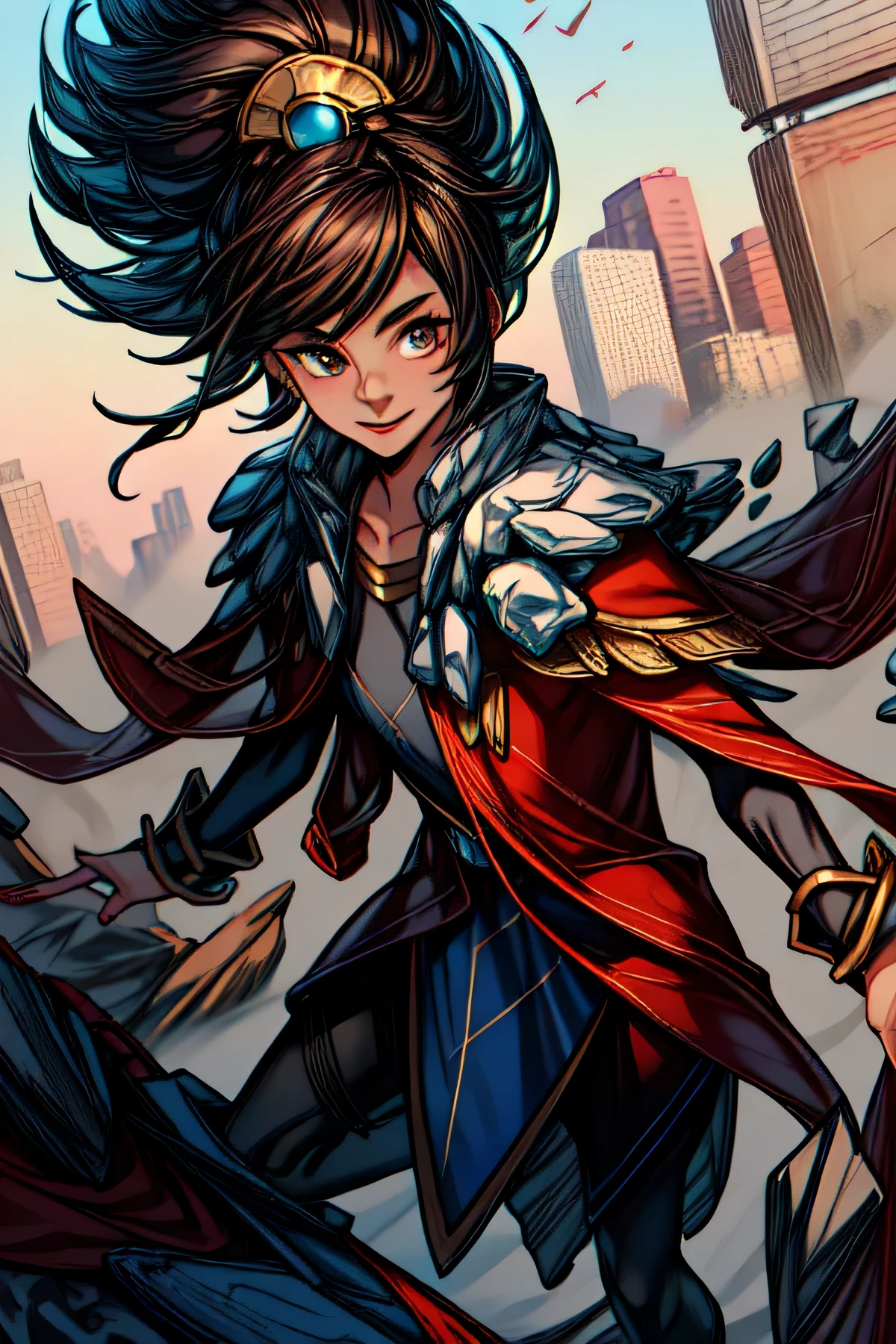 Taliyah, best quality, best quality, ultra-detailed, highres,sharp focus,(ultra detailed,extremely detailed), 1girl,(masterpiece, best quality), masterpiece, best quality, 1girl, TaliyahSessions,
