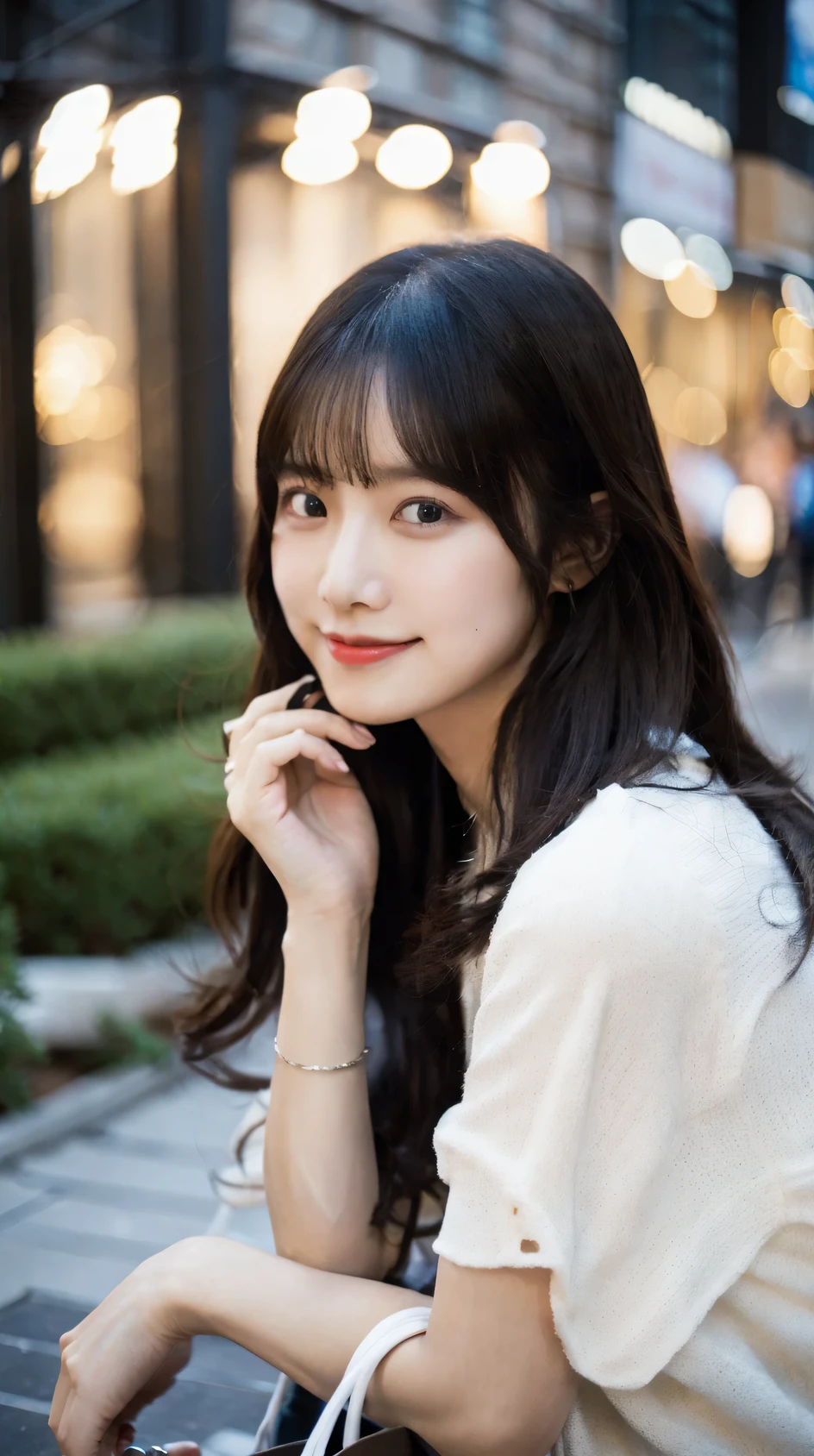 (Raw photo, highest quality), (64K, highest quality, masterpiece: 1.2), Super detailed, super resolution, a beautiful girl, hand on own head,
