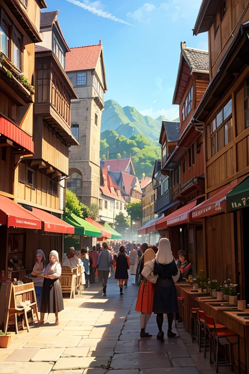Streetscape,middle ages,Fantasy,Crowd