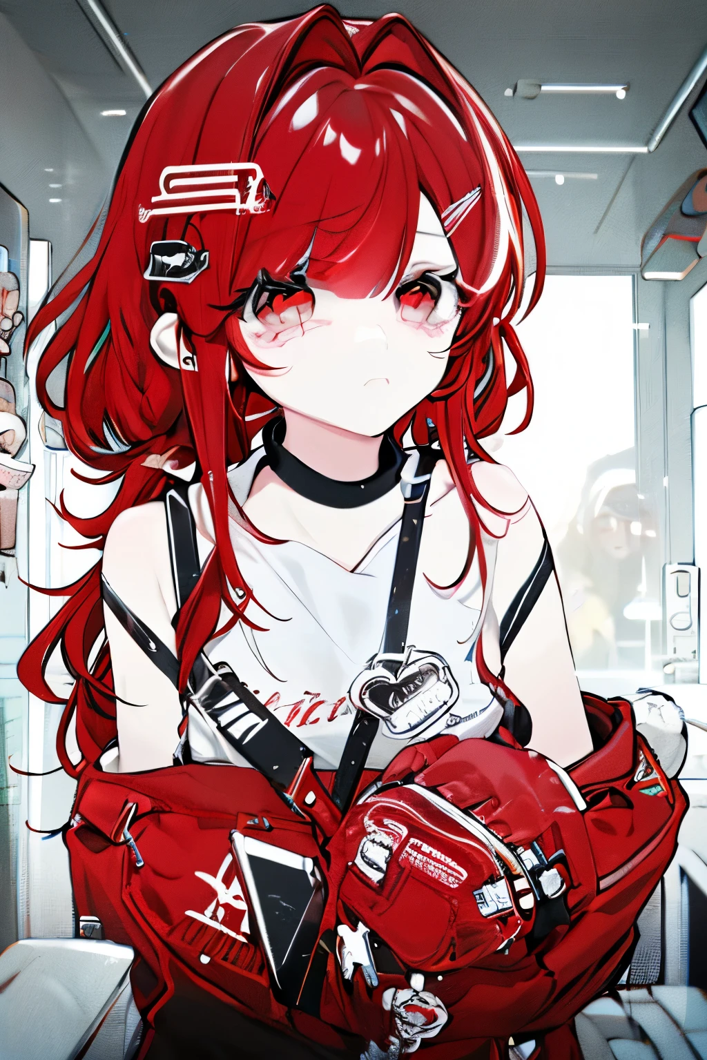 1 girl, dark red hair, arrogant, rude, tomboy, is a mma player
