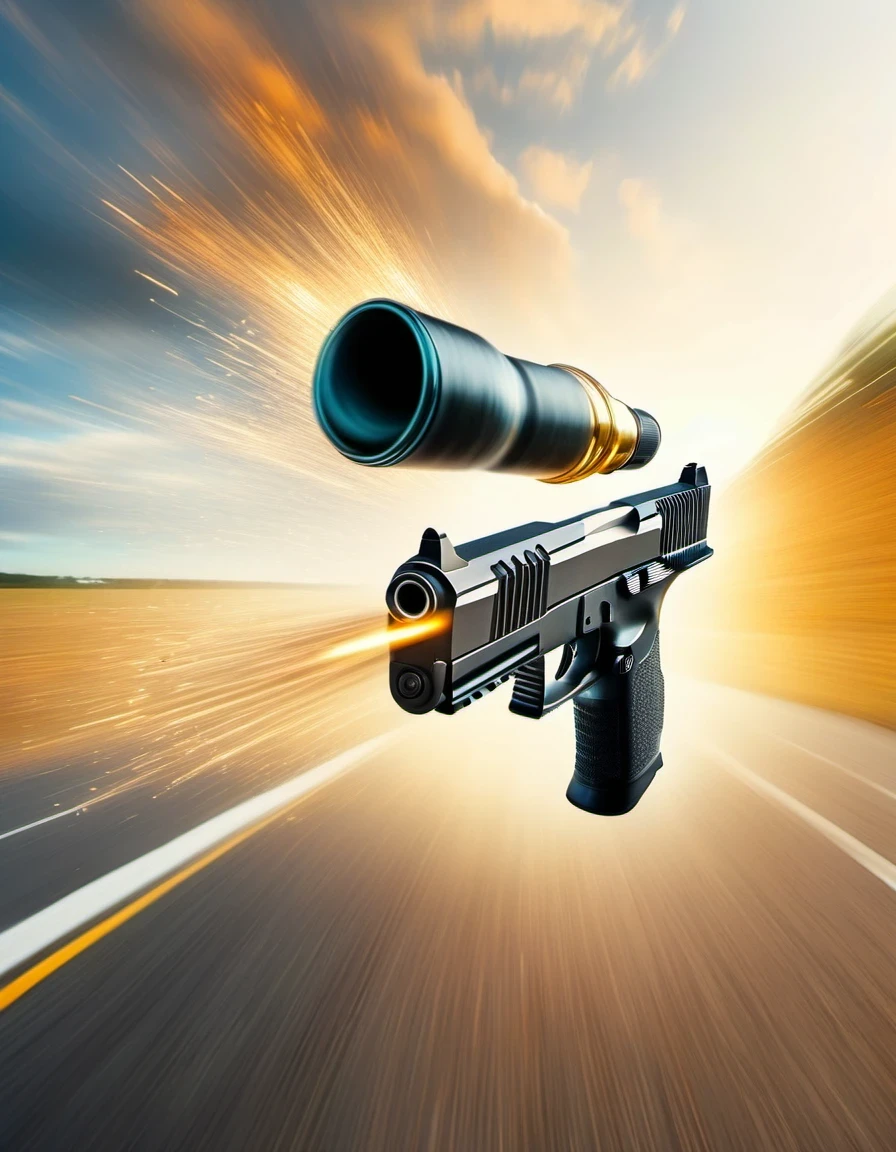 （Motion blur），A bullet from a gun