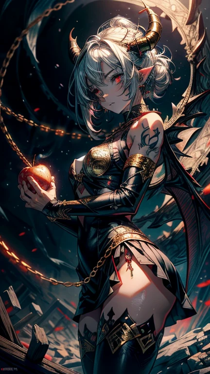 gorgeous, masterpiece, best quality, landscape, highres,4k, wallpaper, trace lights,, intricate, detailed, BREAK sky, night, constelations, stardust, cosmos, rpg, lord of the rings, cozy peace,peaceful, stunning view,
Masterpiece, Best Quality, High Quality,(gold and red eyes and surrounded by gold light), (gold dragon eye pupil), (Darkness:1.2), Abstraction, Award-winning photography, Depth of field, HDR, Very detailed, Trending in art stations, Trending in CGsociety, Complex, High detail,(Masterpiece:1.2, Best Quality), (Best Lighting, Very Delicate and Beautiful), (Best Lighting, Very Delicate and Beautiful), (Beautiful Detailed Face), (Detailed Eyes and Detailed Face:1.2), Dark Fantasy, (Young Girl, Little Beast, 1girl, Solo,Angry face, Pale Skin,19 Piercings,((tattoos all over body)) gray hair, glowing red eyes, dynamic Angle, Vampire), (Chains in Background,Get Magic Circle,Get Demon Summoned), (Demon from Magic Circle)Magic Thunder, pointy_ears, Fangs,Demon Wings,Demon Horns,Blood Rain from mouth,Blood Mist,(Depth of Field),High Contrast,(Splash of Blood:1.2),Cowboy Shot,Full Body,Scream,Sacrifice,Epic Stage, showing thighs, no stocking, Japanese umbrella, red rope, dragon claw hands, holding gold apple, eating gold apple, sharp nails, dragon horns, short skirt, background = burning ruins, medium hair