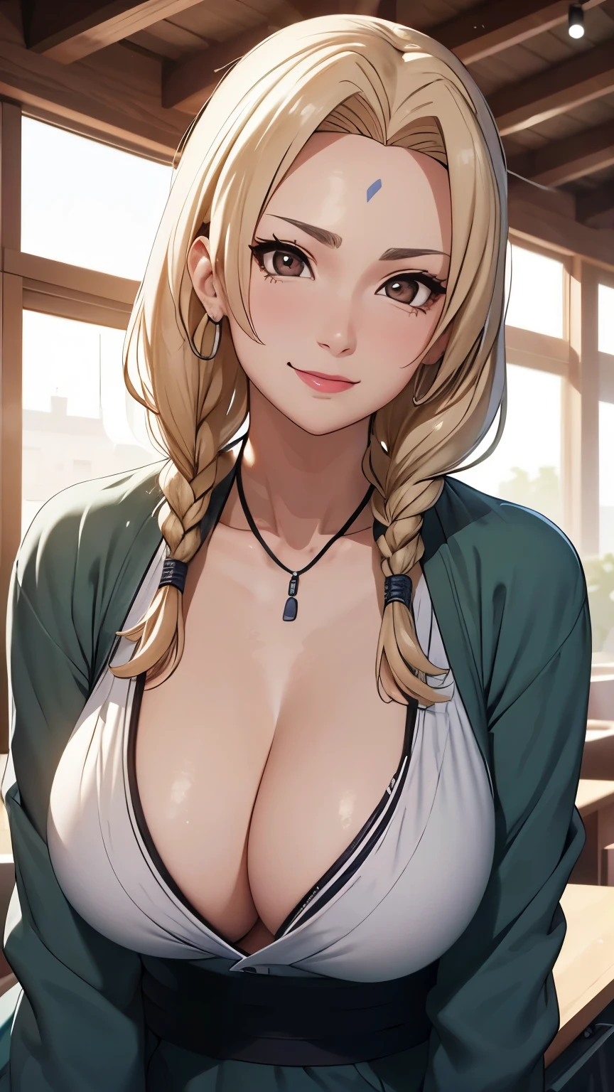 ((OFFICE SEXY TRAJE))(enormes tetas), escote, buena anatomia Film movie still, tsunade  、Se destaca、30 years、piel palida、sonrisas inocentes、(A detailed Face)、(piel detallada)、wet, Los detalles son complejos、Shallow depth oF Field、[volume Fog]、movie lighting、ReFlectors、una Canon EOS R5、lente de 50 mm、F / 2.8、shot at 8k resolution、de cerca, inside the room, escritorios, verdor, ((huge tits)), tongue out, tongue out, tongue out, makeup, light smile, wince, hair flower, maid headdress, jewelry, blunt bangs, braided ponytail, parted bangs, twin braids, very long hair, embarrassed, UHD, retina, super detail
