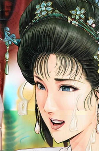 {best quality}, {very aesthetic}, {ultra-detailed}, {best illustration},NSFW,mature female,{full_nude},{full_body},big breast,big nipple,Pubic hair of the same color as the hair,red cheek, crying, open mouth,close eye,skinny, Blowjob, male, penis, Bukkake, Cum on my chest