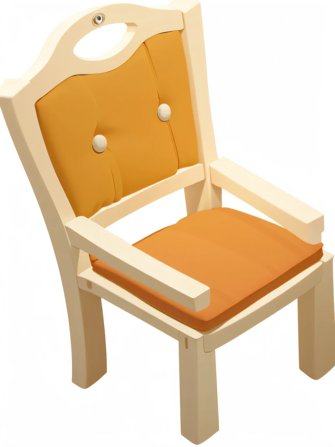 A chair，cushions，European and American cartoon style，Top Light，Pixar style