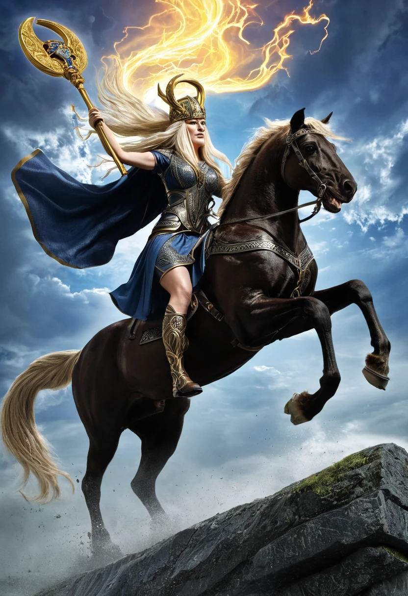 Summoned Beasts Odin,The Queen of Slashes riding the six-legged Sleipnir