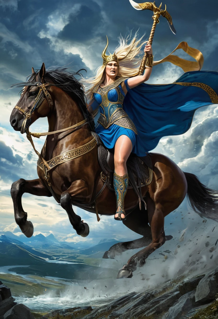 Summoned Beasts Odin,The Queen of Slashes riding the six-legged Sleipnir