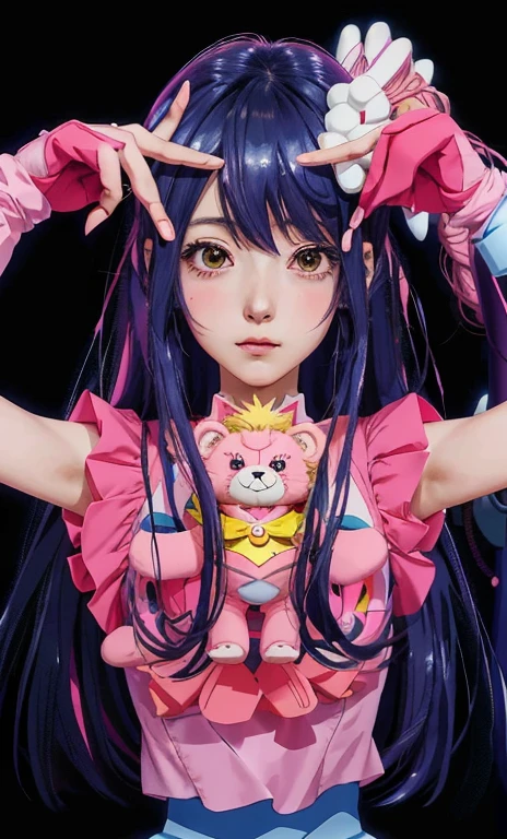Anime Girls with long hair and pink dress holding a teddy bear, anime style”, Anime Moe Art Style, Marin Kitagawa Fanart, Portrait Anime Astronaut Girl, Anime Monster Girl, Anime Manga Robot!! Anime Girls, gapmoe yandere, 2D Anime Style, attractive matoi ryuko, yami kawaii, Lucky Star, magical girl anime mahou shojo