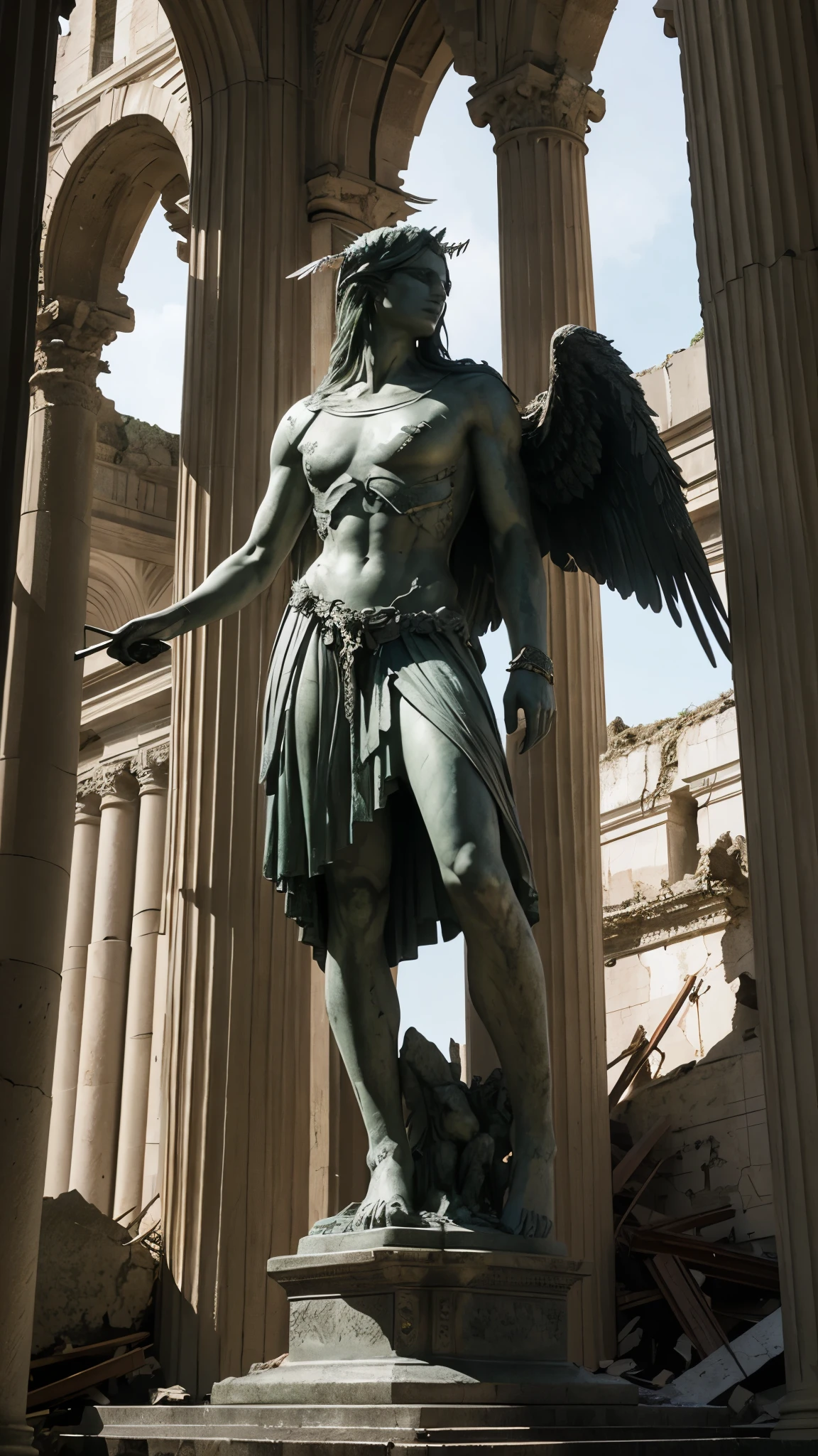 Create a statue of Lucifer being worshipped in Rio Grande do Sul
