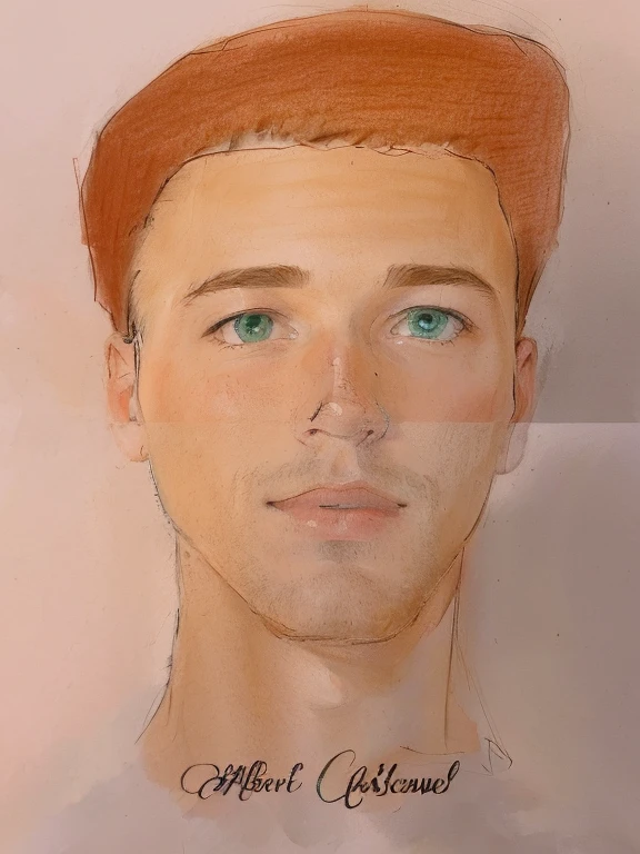 ((a watercolor)), male focus, by Philipp Otto Runge, a moody, sad, very sexy man, barbarian, uncut, penis, tan skin