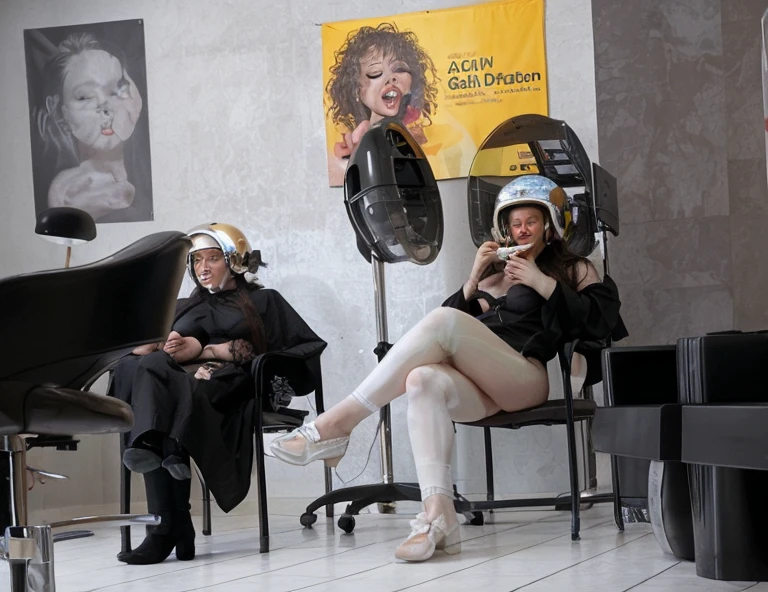 Sexy white woman, gold hoop earrings oversized, hair salon, under Helmet hair dryer , hooddryer, brainwashing, naked, undress , sucking a dick , nipples lactation machine, hooddryer, hair dryer helmet,
Brain suck, huge red lips , fellation, dick in her mouth, porn, futanari, mouth swallowing sperm, hair afro, vagina sex machin, anal penetration