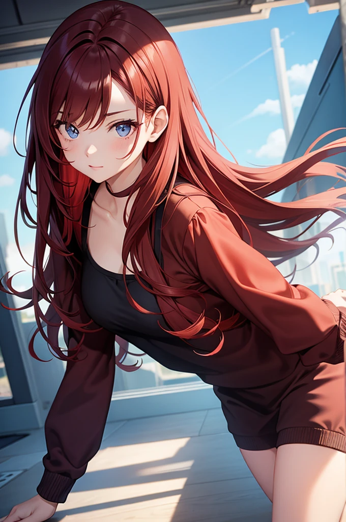 dark red hair
