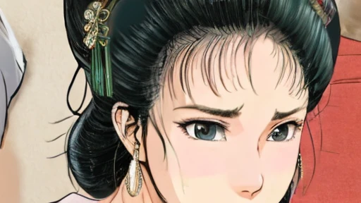 (best quality), (very aesthetic), (ultra-detailed), (best illustration),NSFW,a mature female,Perfect Face,Suikoden,Mrs. Lin,(full_body),big breast,red cheek,Sweating,skinny, chinese traditional clothes,chinese traditional style bed,profile