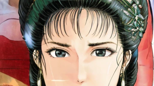{best quality}, {very aesthetic}, {ultra-detailed}, {best illustration},NSFW,mature female,{full_nude},{full_body},big breast,big nipple,Pubic hair of the same color as the hair,red cheek, crying, open mouth,close eye,skinny, Undressing, sex, girl lying on the bed,chinese traditional style bed,