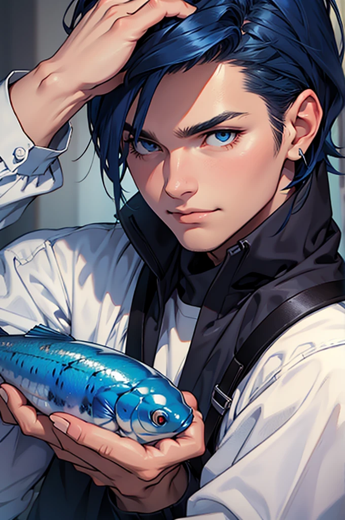 dark blue hair