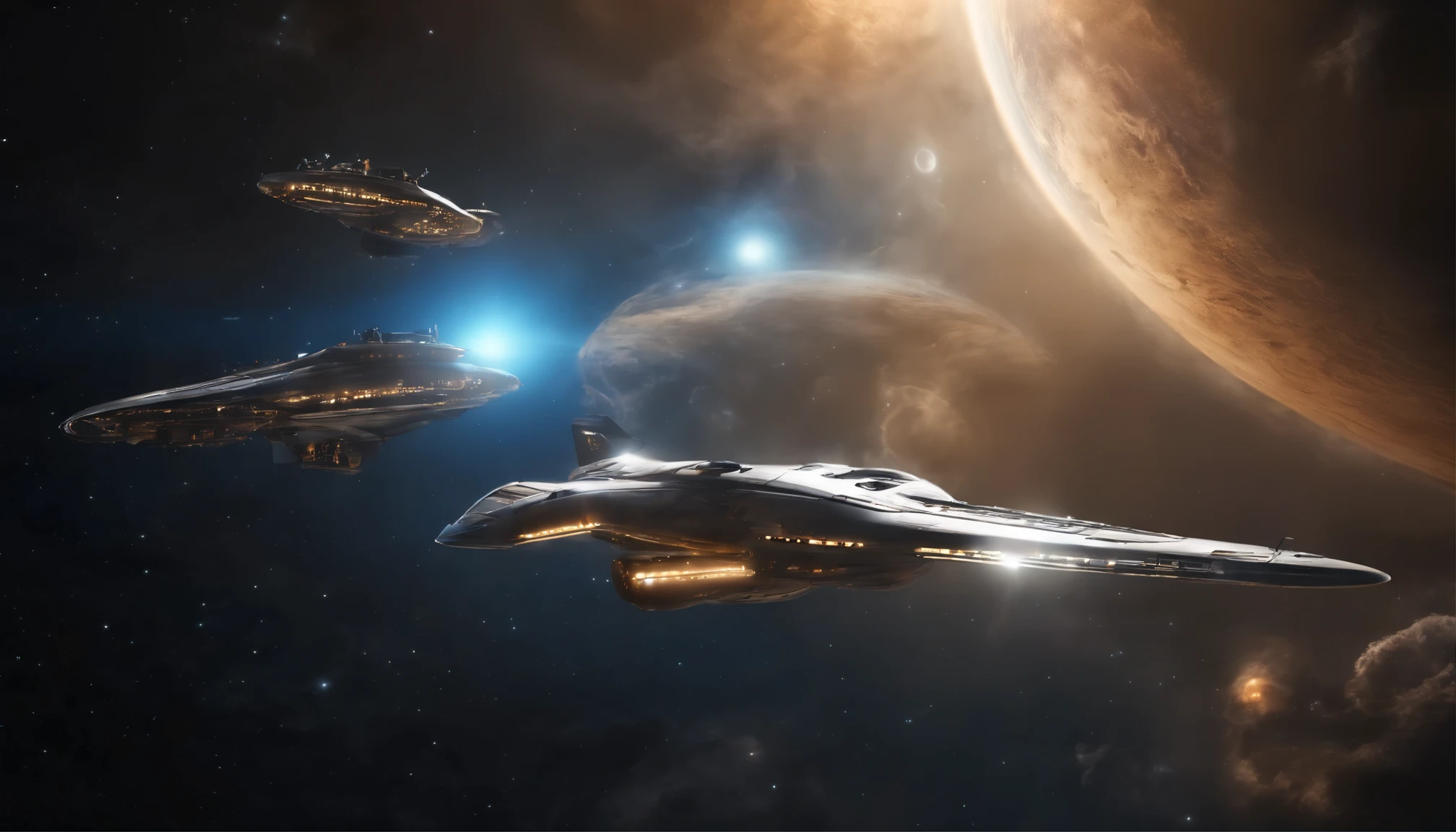 The two were driving a high-tech spaceship，Traveling through the stars and planets，Explore the unknown universe。((best quality)), ((masterpiece)), Edge of Chaos, (Deformed reality:0.), Magical surreal landscape, Floating Island, Incredible fantasy creatures, [[[Astral realm]]], (fleet, Various fantasy aircraft:1.60), (Space warriors), masterpiece quality, The mysteries of the universe, (A swirling vortex of energy:0.), Magical phenomenon, False Balance, (Ultra Detailed), Dynamic angle, Theatrical atmosphere, absurd, work, view, Want to know, 8k, official art